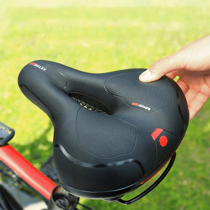 Rideovox Fahrradsattel – Stoßdämpfendes Ledersitzkissen, Reflektierender Fahrradsitz