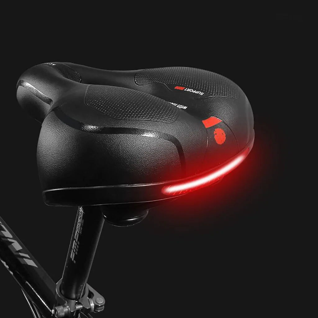 Rideovox Fahrradsattel – Stoßdämpfendes Ledersitzkissen, Reflektierender Fahrradsitz